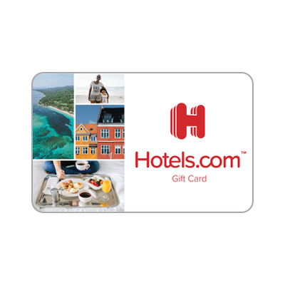 HOTELS.COM<sup>&reg;</sup> $400 Gift Card - Hotels.com is the obvious choice for hotels mainly because of their website address. Beyond that, Hotels.com has over 435,000 hotels in over 60 countries to choose from. They will make sure you get the cheapest rate and best experience whether you are traveling for work, or play.